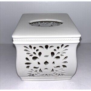 Country Living White Ceramic Tissue Cover